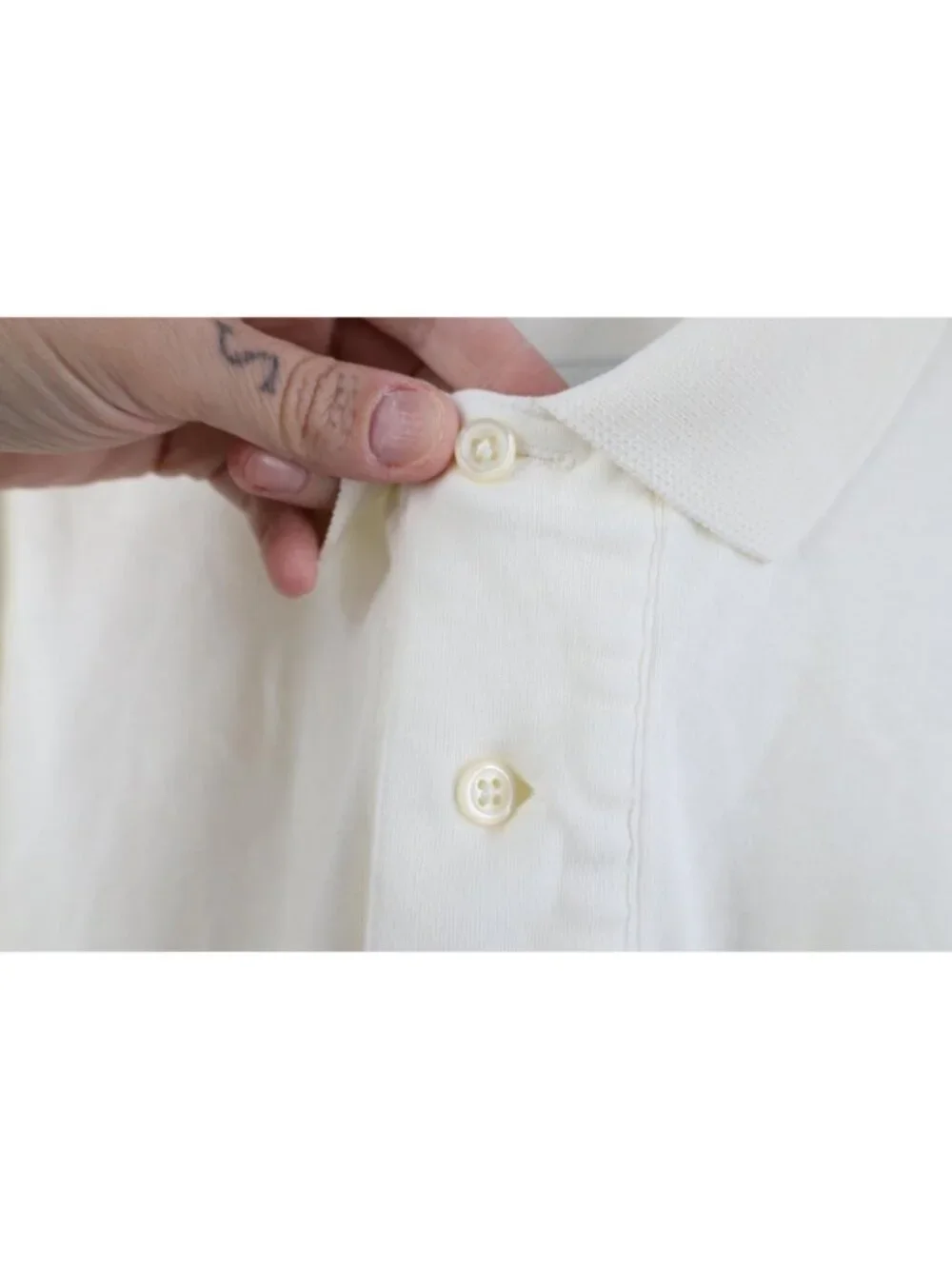 Vintage 90s Ralph Lauren Mens Size Large Soft Cotton Knit Golf Polo Shirt White